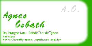 agnes osbath business card